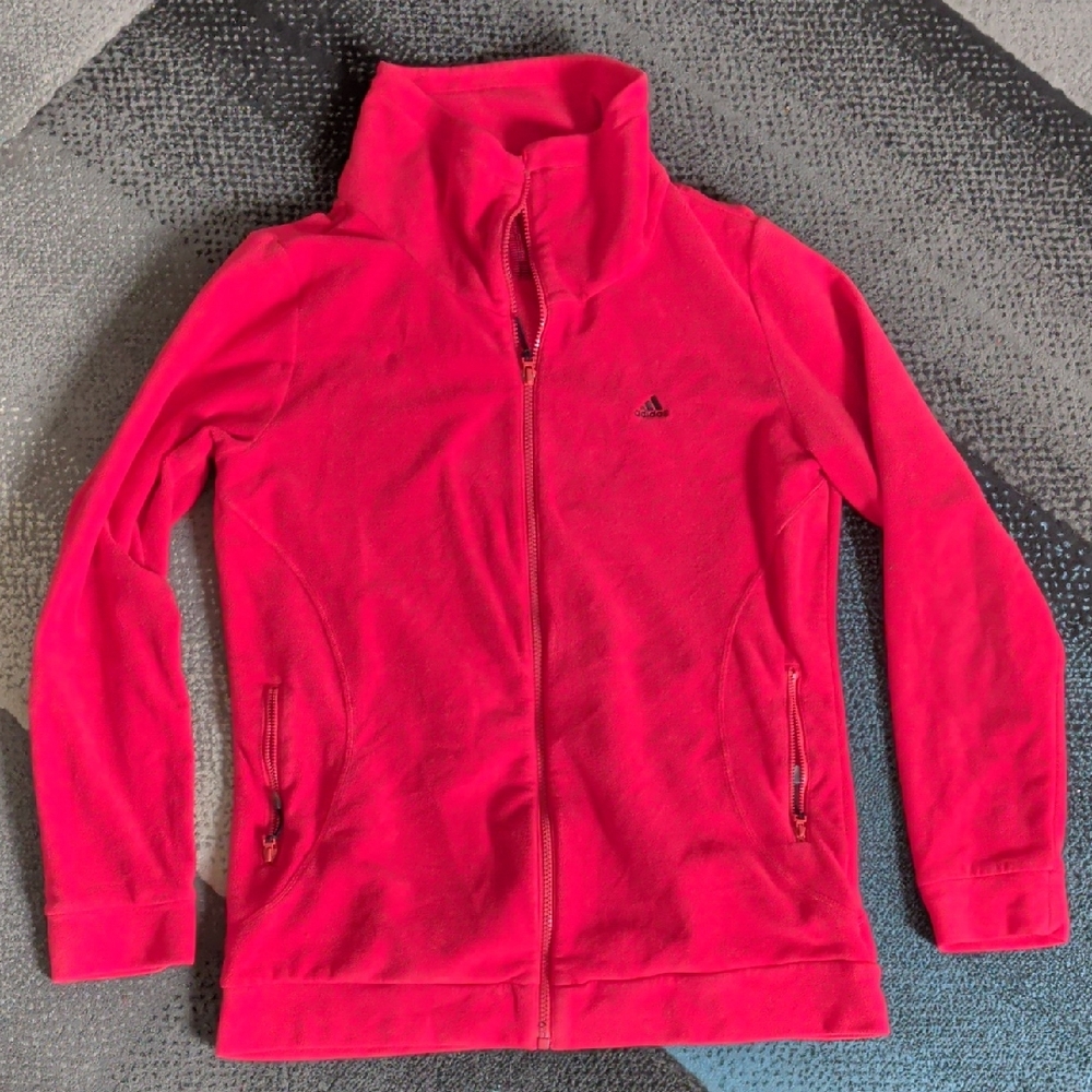 adidas Women's Coral Pink Fleece  Full-Zip Jacket